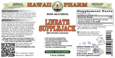 Photo of the Hawaii Pharm Lineate Supplejack Non-Alcohol label