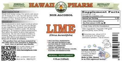 Photo of the Hawaii Pharm Lime Non-Alcohol label