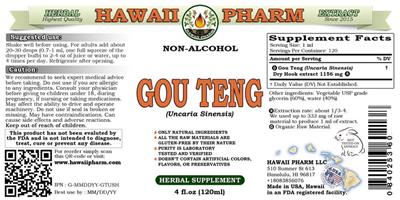 Photo of the Hawaii Pharm Gou Teng (Uncaria sinensis) Non-Alcohol label