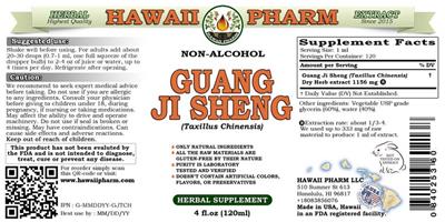 Photo of the Hawaii Pharm Guang Ji Sheng Non-Alcohol label