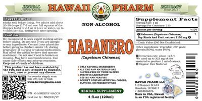 Photo of the Hawaii Pharm Habanero Non-Alcohol label