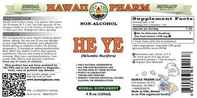 Photo of the Hawaii Pharm He Ye Non-Alcohol label