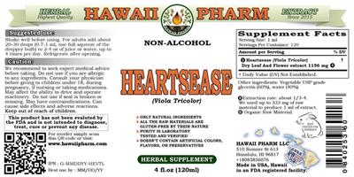 Photo of the Hawaii Pharm Heartsease Non-Alcohol label