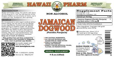 Photo of the Hawaii Pharm Jamaican Dogwood Non-Alcohol label
