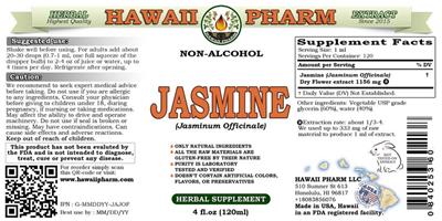 Photo of the Hawaii Pharm Jasmine Non-Alcohol label