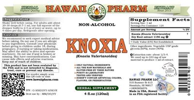 Photo of the Hawaii Pharm Knoxia Non-Alcohol label
