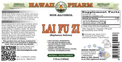 Photo of the Hawaii Pharm Lai Fu Zi Non-Alcohol label
