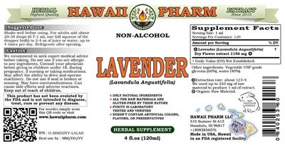 Photo of the Hawaii Pharm Lavender Non-Alcohol label