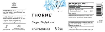 Product label for Copper Bisglycinate