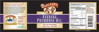 Photo of the Barlean's Evening Primrose Oil label