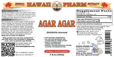 Photo of the Hawaii Pharm Agar Agar label