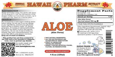Photo of the Hawaii Pharm Aloe (Aloe ferox) label