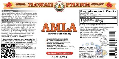 Photo of the Hawaii Pharm Amla label