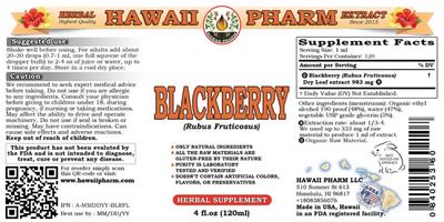 Photo of the Hawaii Pharm Blackberry (Rubus fruticosus) label