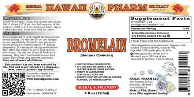 Photo of the Hawaii Pharm Bromelain label