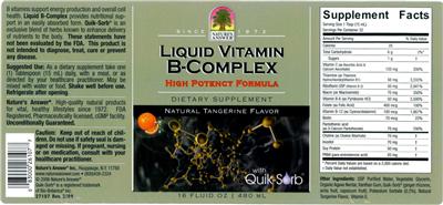 Liquid Vitamin B-Complex Natural Tangerine Flavor