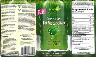 Photo of the Irwin Naturals Green Tea Fat Metabolizer label