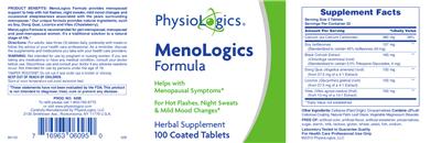 Photo of the PhysioLogics MenoLogics Formula label