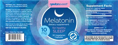 Photo of the NewtonEverett Melatonin 10 mg label