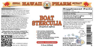 Photo of the Hawaii Pharm Boat Sterculia label