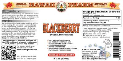 Photo of the Hawaii Pharm Blackberry (Rubus armeniacus) label