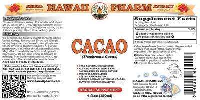 Photo of the Hawaii Pharm Cacao label