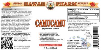 Photo of the Hawaii Pharm Camucamu label