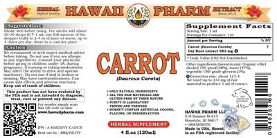 Photo of the Hawaii Pharm Carrot label