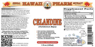 Photo of the Hawaii Pharm Celandine label
