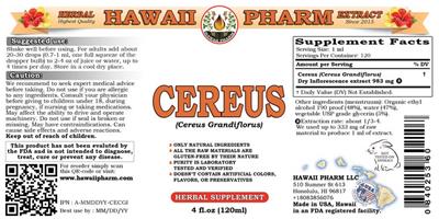 Photo of the Hawaii Pharm Cereus label
