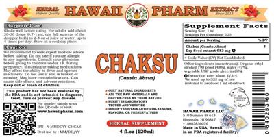 Photo of the Hawaii Pharm Chaksu label
