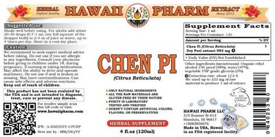 Photo of the Hawaii Pharm Chen Pi label