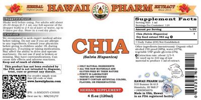 Photo of the Hawaii Pharm Chia label