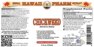 Photo of the Hawaii Pharm Chickweed label