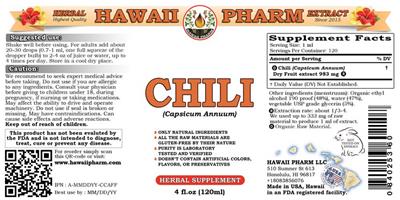 Photo of the Hawaii Pharm Chili label