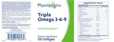 Photo of the PhysioLogics Triple Omega 3-6-9 label