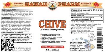Photo of the Hawaii Pharm Chive label