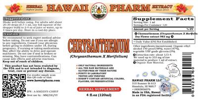 Photo of the Hawaii Pharm Chrysanthemum label