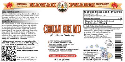 Photo of the Hawaii Pharm Chuan Bei Mu label