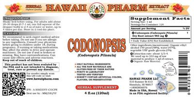 Photo of the Hawaii Pharm Codonopsis label