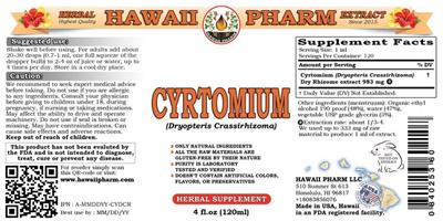 Photo of the Hawaii Pharm Cyrtomium label
