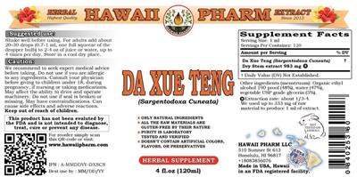 Photo of the Hawaii Pharm Da Xue Teng label