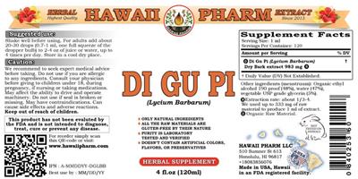 Photo of the Hawaii Pharm Di Gu Pi label