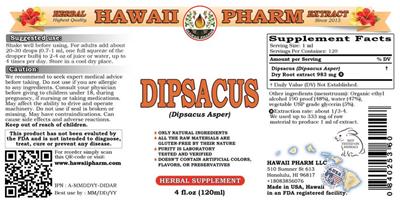 Photo of the Hawaii Pharm Dipsacus label