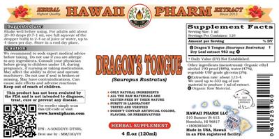 Photo of the Hawaii Pharm Dragon's Tongue label