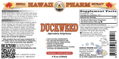 Photo of the Hawaii Pharm Duckweed label