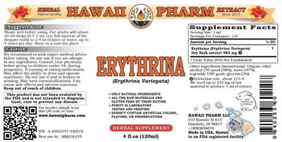 Photo of the Hawaii Pharm Erythrina label