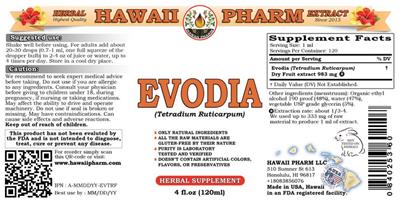 Photo of the Hawaii Pharm Evodia label