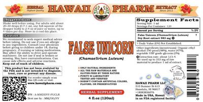 Photo of the Hawaii Pharm False Unicorn label