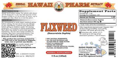 Photo of the Hawaii Pharm Flixweed label
